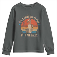 Funny Golf Youth Sweatshirt Retro Its A Great Day To Play With My Balls - Wonder Print Shop