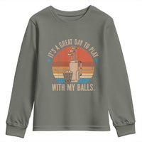Funny Golf Youth Sweatshirt Retro Its A Great Day To Play With My Balls - Wonder Print Shop