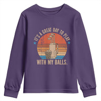Funny Golf Youth Sweatshirt Retro Its A Great Day To Play With My Balls - Wonder Print Shop