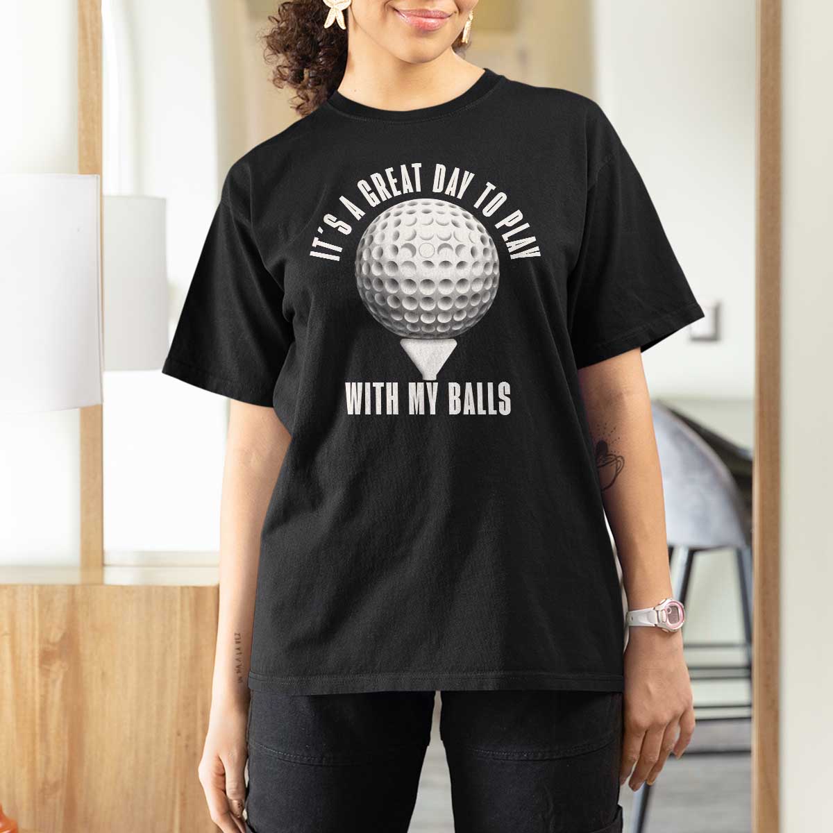 Funny Golf T Shirt For Women Its A Great Day To Play With My Balls - Wonder Print Shop