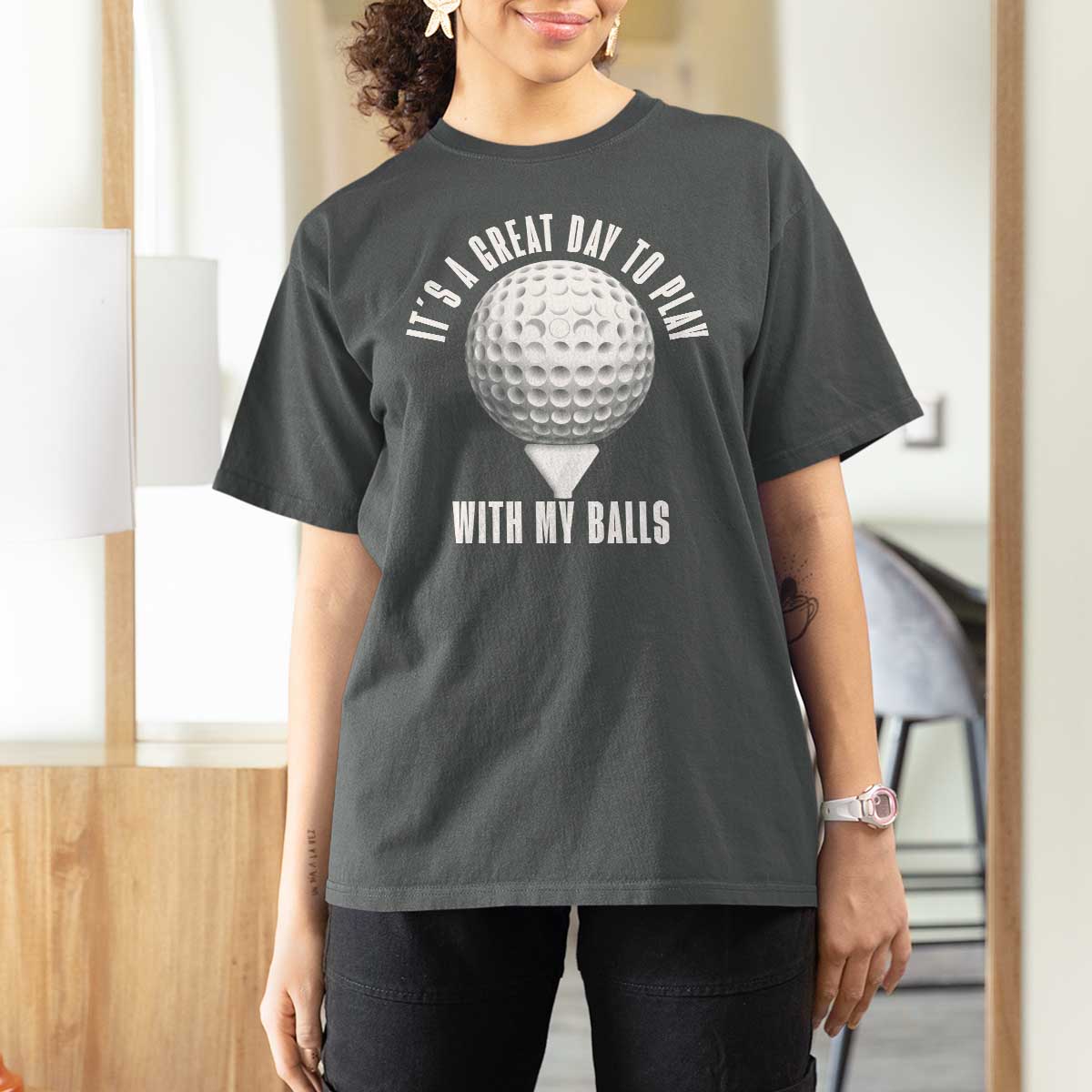 Funny Golf T Shirt For Women Its A Great Day To Play With My Balls - Wonder Print Shop