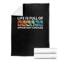 Life is Full of Important Choices Throw Blanket Funny Retro Golfing Clubs Golf Lover Gift - Wonder Print Shop
