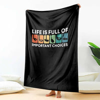 Life is Full of Important Choices Throw Blanket Funny Retro Golfing Clubs Golf Lover Gift - Wonder Print Shop