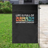 Life is Full of Important Choices Garden Flag Funny Retro Golfing Clubs Golf Lover Gift - Wonder Print Shop
