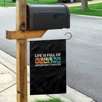 Life is Full of Important Choices Garden Flag Funny Retro Golfing Clubs Golf Lover Gift - Wonder Print Shop