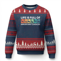 Life is Full of Important Choices Ugly Christmas Sweater Funny Retro Golfing Clubs Golf Lover Gift - Wonder Print Shop