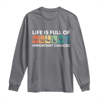 Life is Full of Important Choices Long Sleeve Shirt Funny Retro Golfing Clubs Golf Lover Gift - Wonder Print Shop