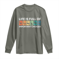 Life is Full of Important Choices Long Sleeve Shirt Funny Retro Golfing Clubs Golf Lover Gift - Wonder Print Shop