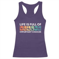 Life is Full of Important Choices Racerback Tank Top Funny Retro Golfing Clubs Golf Lover Gift - Wonder Print Shop