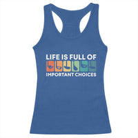 Life is Full of Important Choices Racerback Tank Top Funny Retro Golfing Clubs Golf Lover Gift - Wonder Print Shop