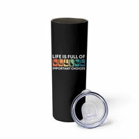 Life is Full of Important Choices Skinny Tumbler Funny Retro Golfing Clubs Golf Lover Gift - Wonder Print Shop
