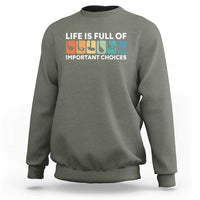 Life is Full of Important Choices Sweatshirt Funny Retro Golfing Clubs Golf Lover Gift - Wonder Print Shop