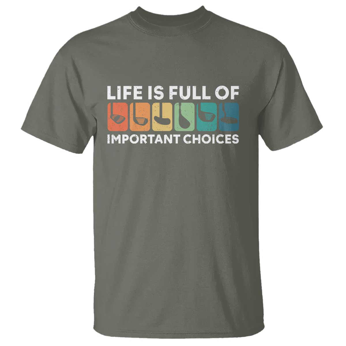 Life is Full of Important Choices T Shirt Funny Retro Golfing Clubs Golf Lover Gift - Wonder Print Shop