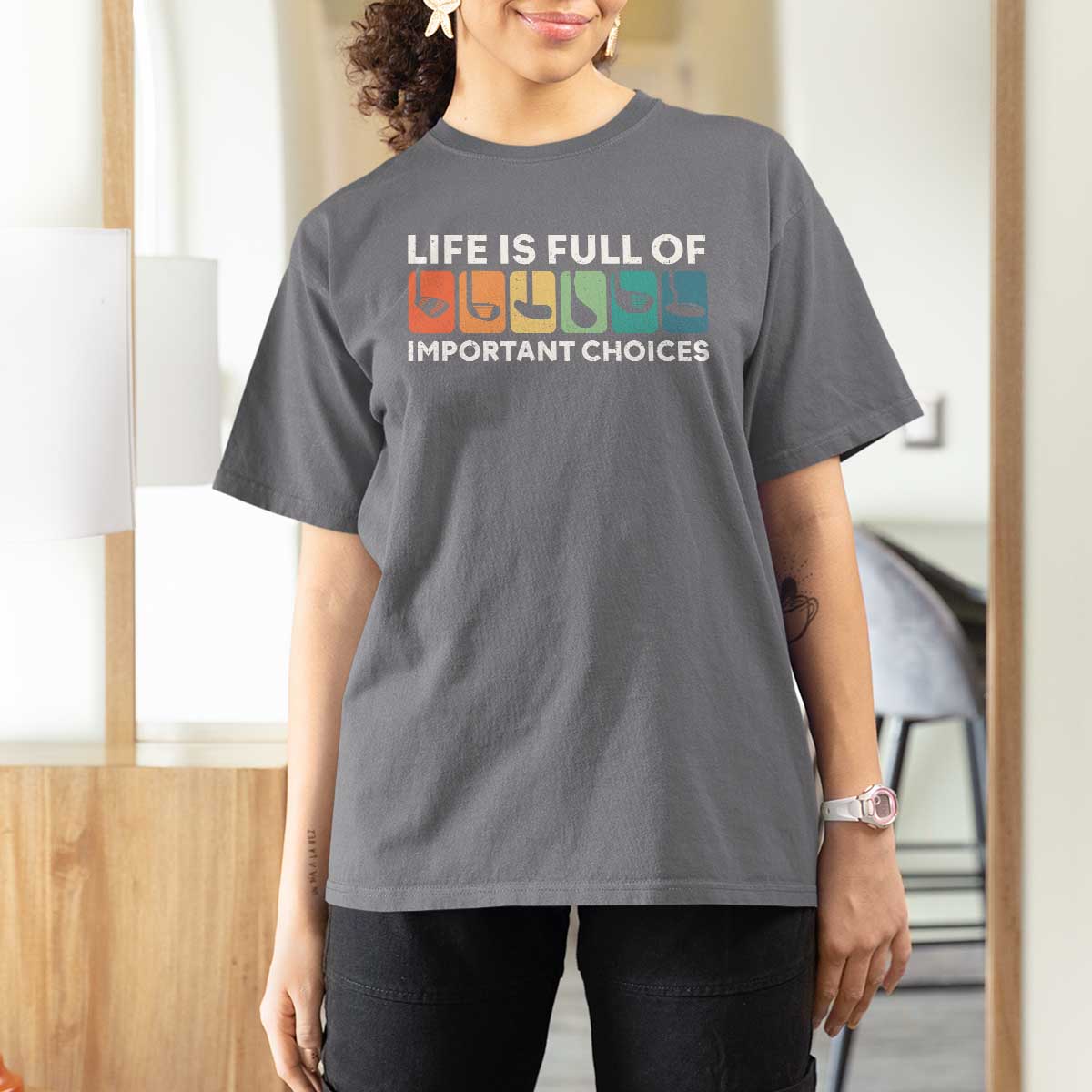 Life is Full of Important Choices T Shirt For Women Funny Retro Golfing Clubs Golf Lover Gift - Wonder Print Shop