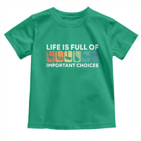 Life is Full of Important Choices Toddler T Shirt Funny Retro Golfing Clubs Golf Lover Gift - Wonder Print Shop