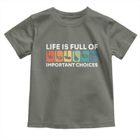 Life is Full of Important Choices Toddler T Shirt Funny Retro Golfing Clubs Golf Lover Gift - Wonder Print Shop