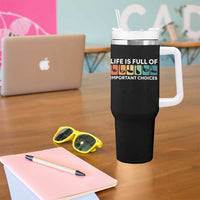 Life is Full of Important Choices Tumbler With Handle Funny Retro Golfing Clubs Golf Lover Gift - Wonder Print Shop