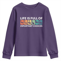 Life is Full of Important Choices Youth Sweatshirt Funny Retro Golfing Clubs Golf Lover Gift - Wonder Print Shop