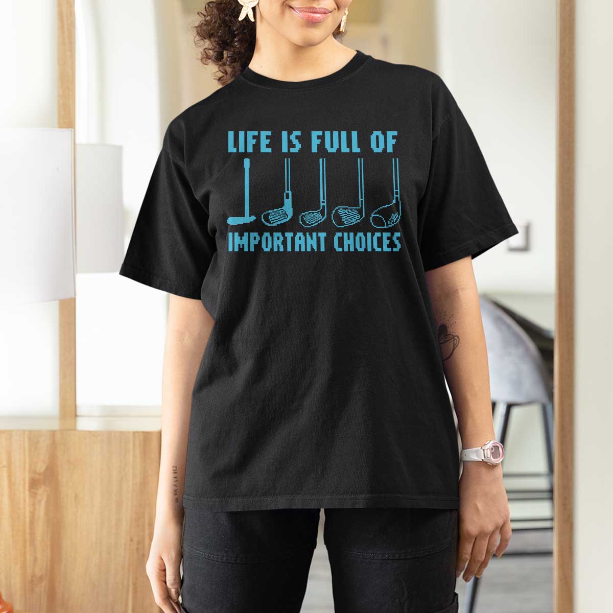 Funny Life is Full of Important Choices Golf Lovers T Shirt For Women Golfing Clubs - Wonder Print Shop