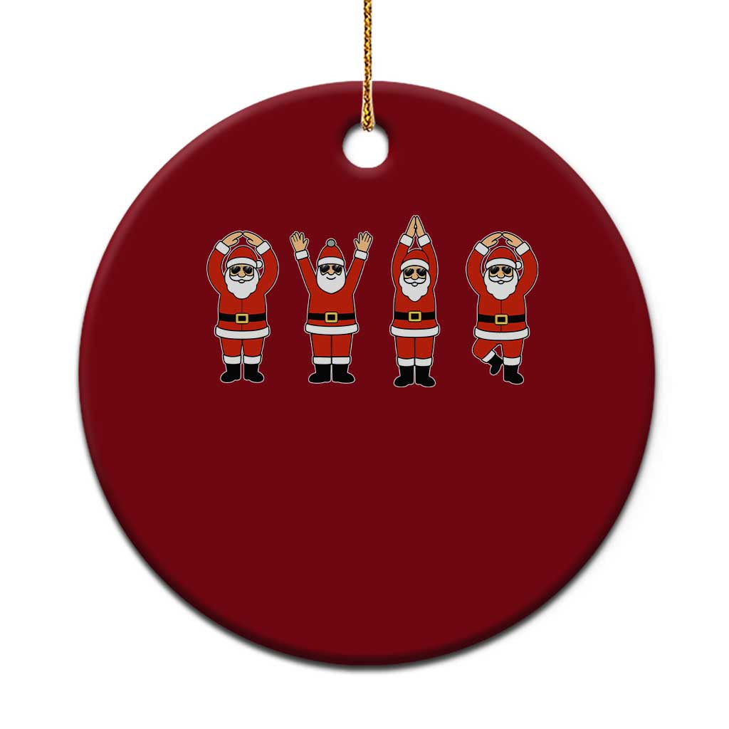 Santa O-H-I-O State Ceramic Ornament Funny Santa Christmas Ohio Midwestern Party Team - Wonder Print Shop