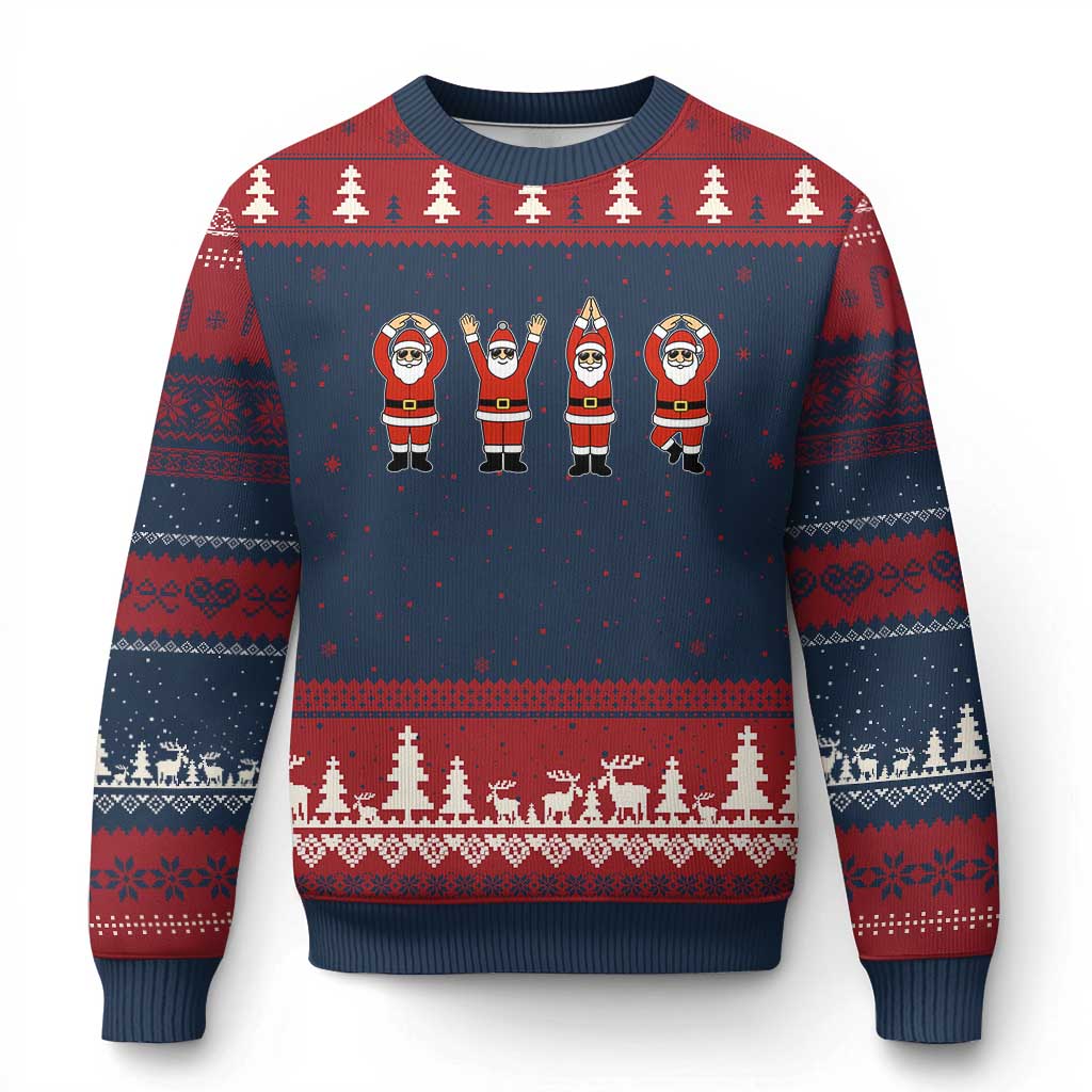 Santa O-H-I-O State Ugly Christmas Sweater Funny Santa Xmas Ohio Midwestern Party Team - Wonder Print Shop