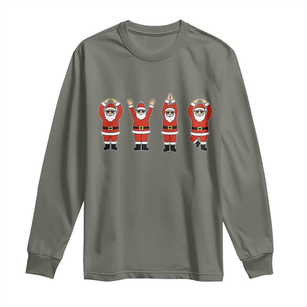 Santa O-H-I-O State Long Sleeve Shirt Funny Santa Christmas Ohio Midwestern Party Team - Wonder Print Shop