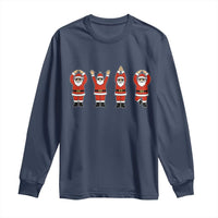 Santa O-H-I-O State Long Sleeve Shirt Funny Santa Christmas Ohio Midwestern Party Team - Wonder Print Shop