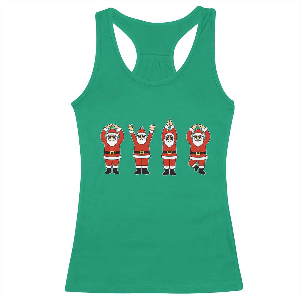 Santa O-H-I-O State Racerback Tank Top Funny Santa Christmas Ohio Midwestern Party Team - Wonder Print Shop
