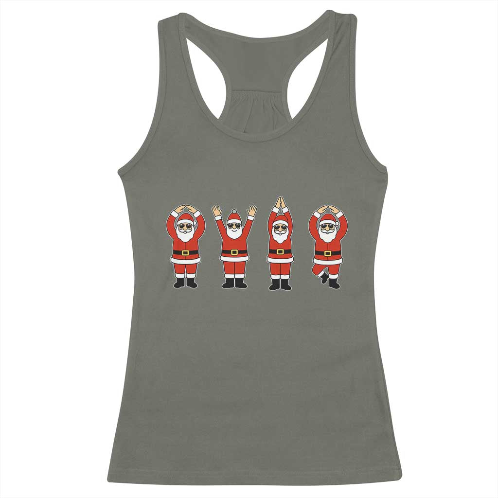 Santa O-H-I-O State Racerback Tank Top Funny Santa Christmas Ohio Midwestern Party Team - Wonder Print Shop