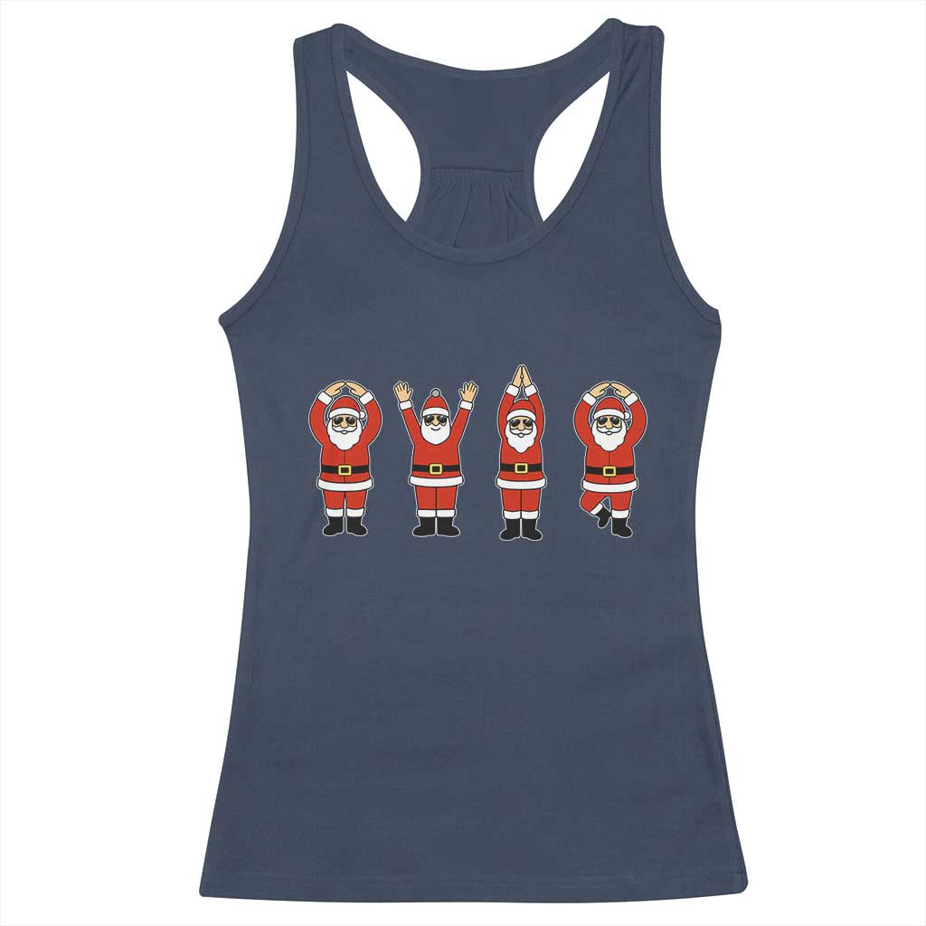 Santa O-H-I-O State Racerback Tank Top Funny Santa Christmas Ohio Midwestern Party Team - Wonder Print Shop