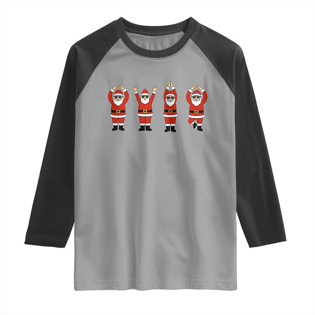 Santa O-H-I-O State Raglan Shirt Funny Santa Christmas Ohio Midwestern Party Team - Wonder Print Shop