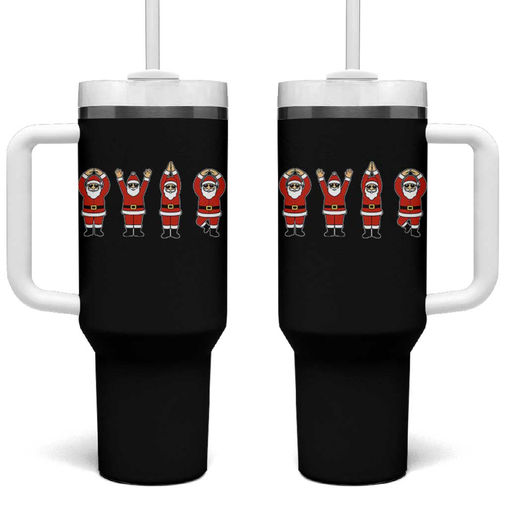 Santa O-H-I-O State Tumbler With Handle Funny Santa Christmas Ohio Midwestern Party Team - Wonder Print Shop