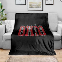 O-H-I-O State Throw Blanket Funny Skeletons Ohio Vintage Halloween Team - Wonder Print Shop