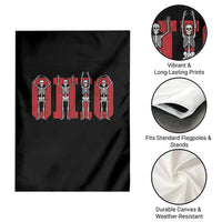O-H-I-O State Garden Flag Funny Skeletons Ohio Vintage Halloween Team - Wonder Print Shop
