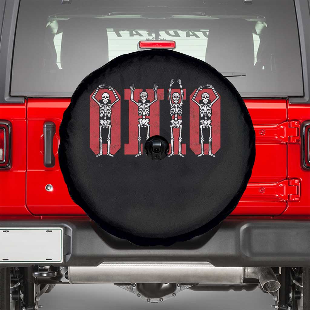 O-H-I-O State Spare Tire Cover Funny Skeletons Ohio Vintage Halloween Team - Wonder Print Shop