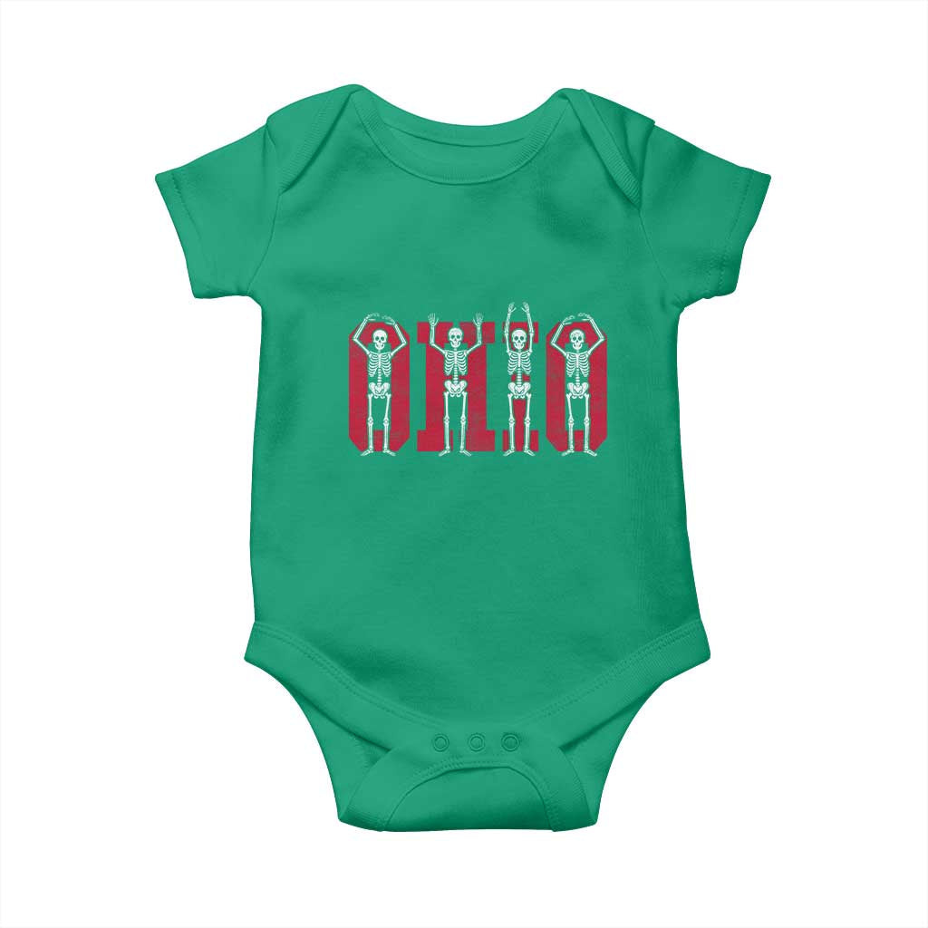O-H-I-O State Baby Onesie Funny Skeletons Ohio Vintage Halloween Team - Wonder Print Shop