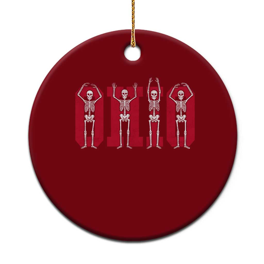 O-H-I-O State Ceramic Ornament Funny Skeletons Ohio Vintage Halloween Team - Wonder Print Shop