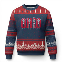 O-H-I-O State Ugly Christmas Sweater Funny Skeletons Ohio Vintage Halloween Team - Wonder Print Shop