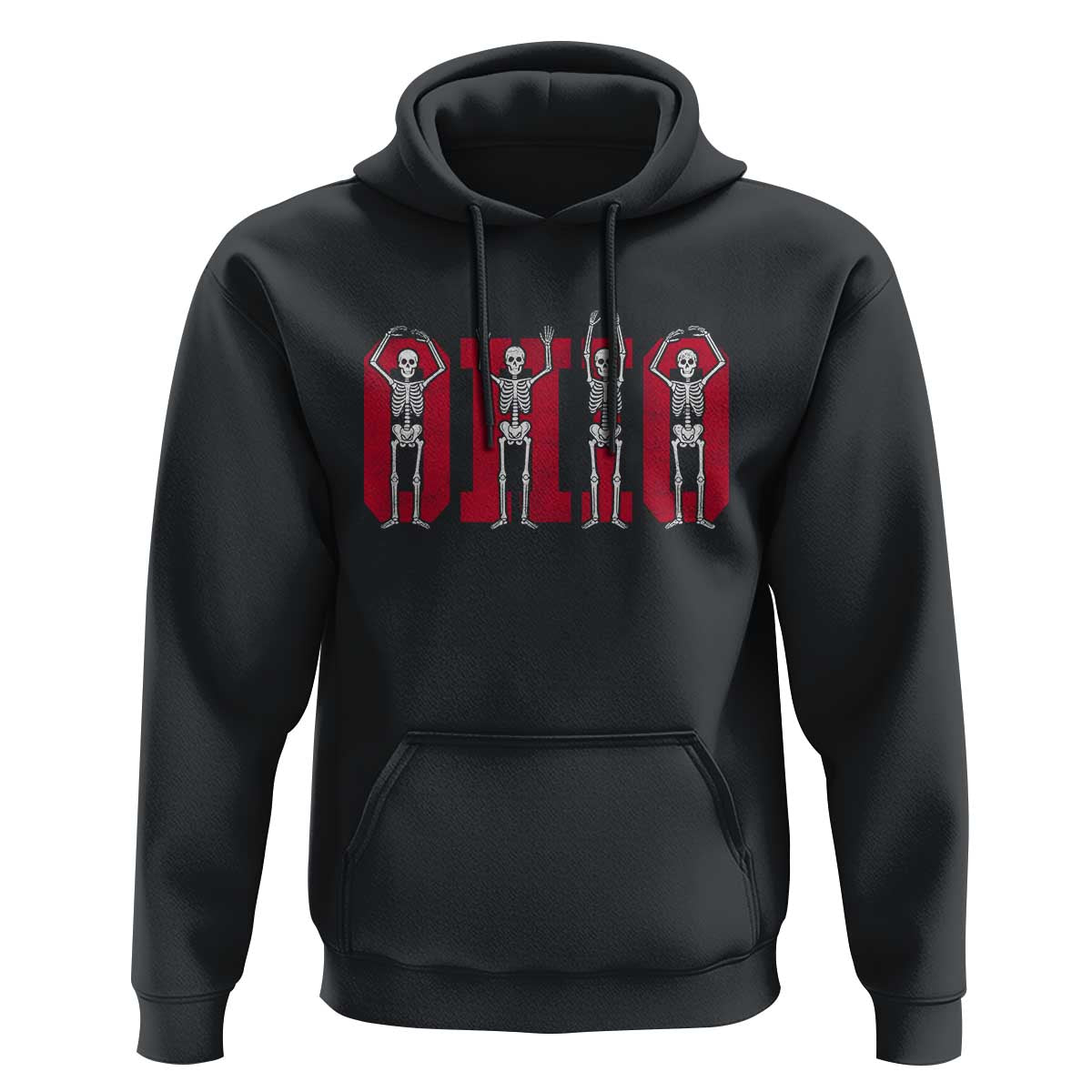 O-H-I-O State Hoodie Funny Skeletons Ohio Vintage Halloween Team - Wonder Print Shop