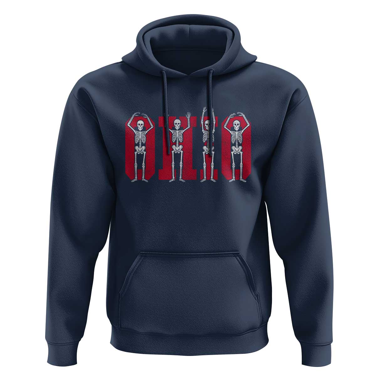 O-H-I-O State Hoodie Funny Skeletons Ohio Vintage Halloween Team - Wonder Print Shop