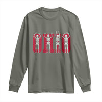 O-H-I-O State Long Sleeve Shirt Funny Skeletons Ohio Vintage Halloween Team - Wonder Print Shop
