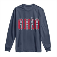 O-H-I-O State Long Sleeve Shirt Funny Skeletons Ohio Vintage Halloween Team - Wonder Print Shop