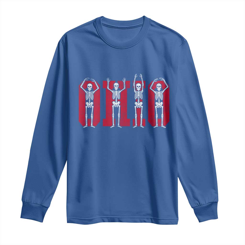 O-H-I-O State Long Sleeve Shirt Funny Skeletons Ohio Vintage Halloween Team - Wonder Print Shop