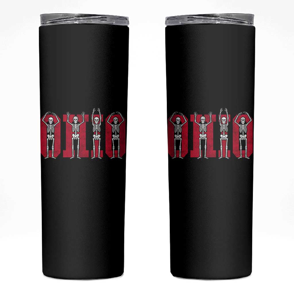O-H-I-O State Skinny Tumbler Funny Skeletons Ohio Vintage Halloween Team - Wonder Print Shop