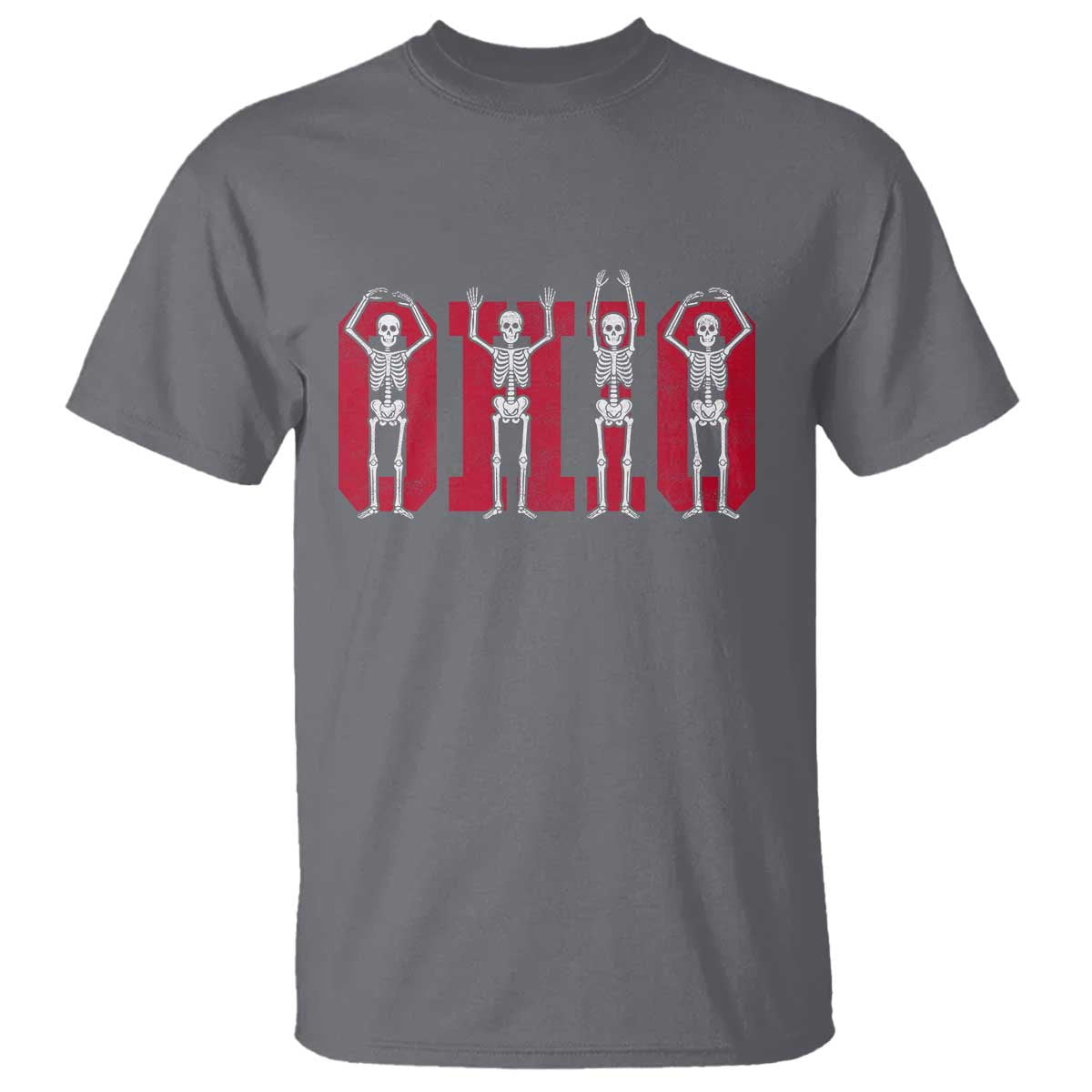 O-H-I-O State T Shirt Funny Skeletons Ohio Vintage Halloween Team - Wonder Print Shop