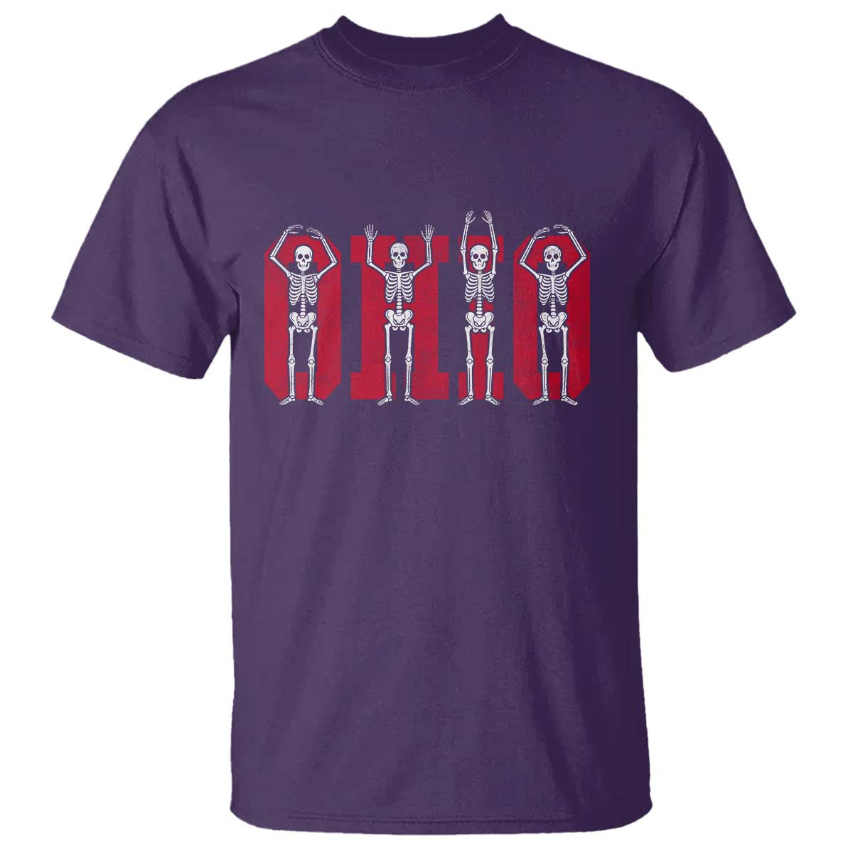O-H-I-O State T Shirt Funny Skeletons Ohio Vintage Halloween Team - Wonder Print Shop