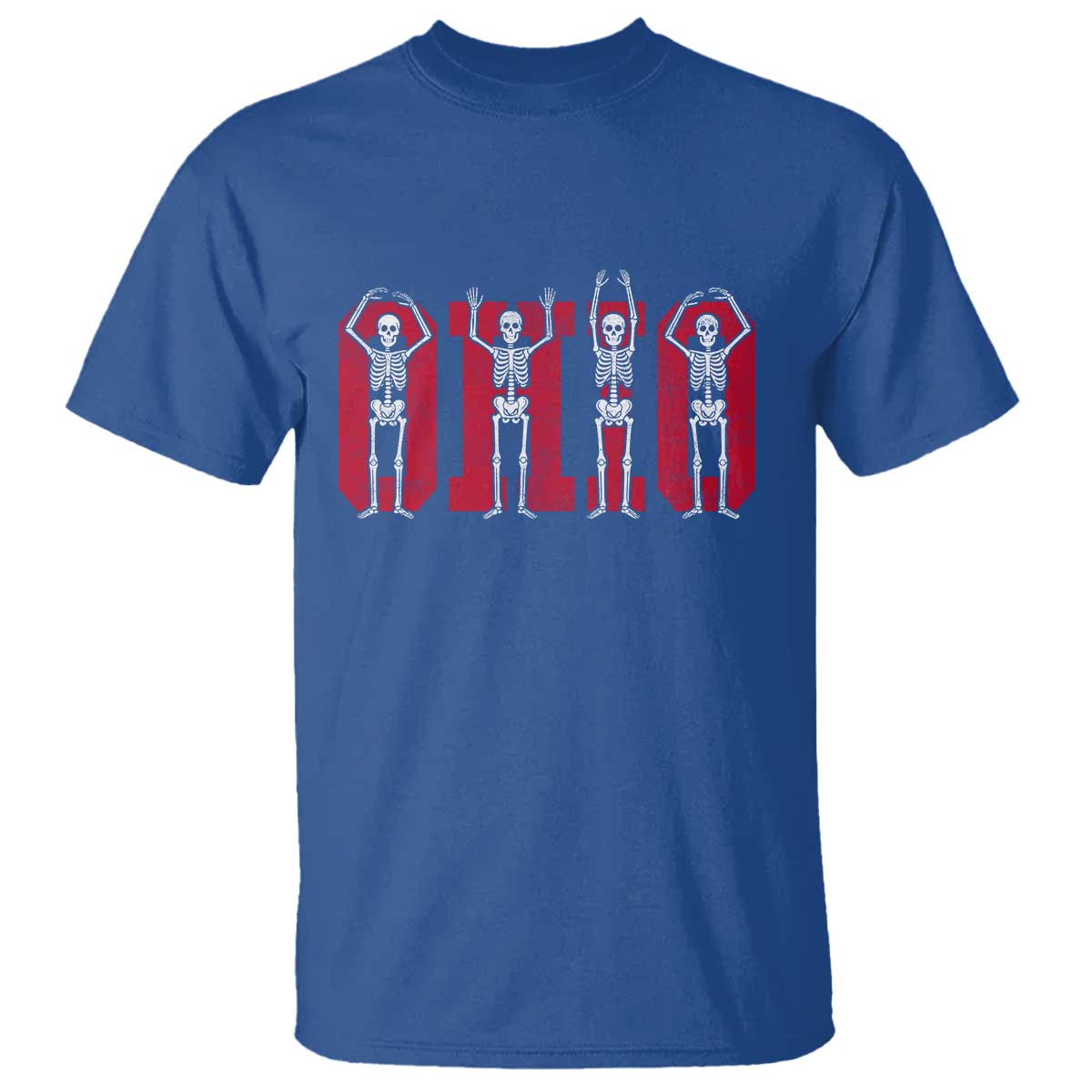 O-H-I-O State T Shirt Funny Skeletons Ohio Vintage Halloween Team - Wonder Print Shop
