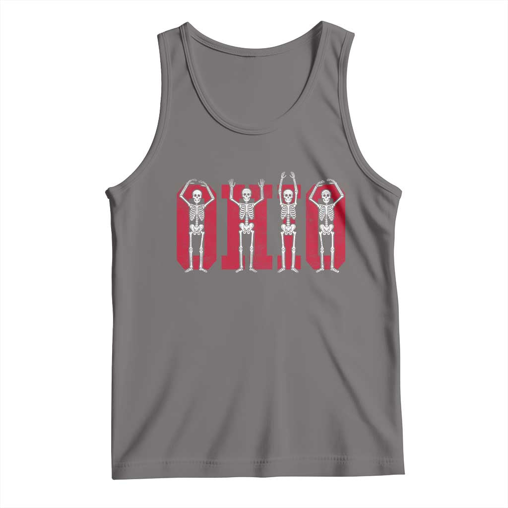 O-H-I-O State Tank Top Funny Skeletons Ohio Vintage Halloween Team - Wonder Print Shop