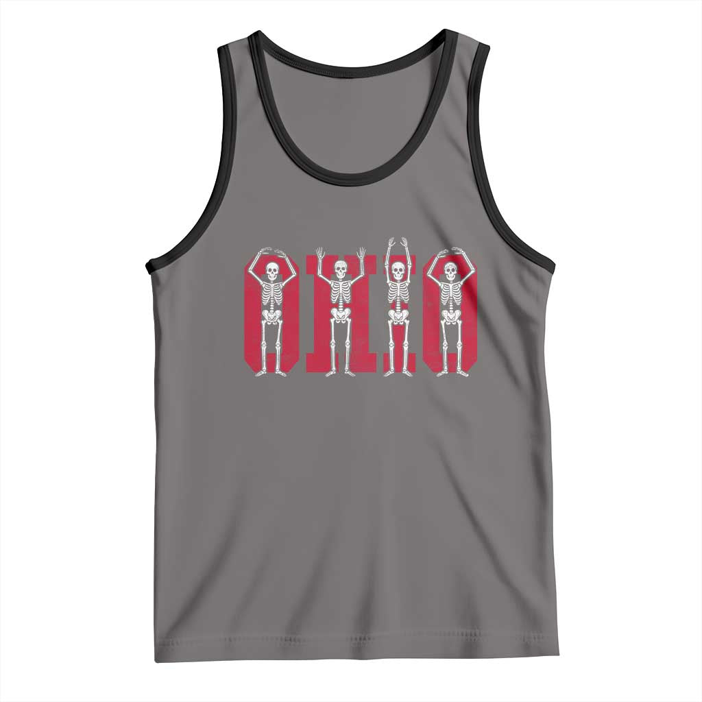 O-H-I-O State Tank Top Funny Skeletons Ohio Vintage Halloween Team - Wonder Print Shop