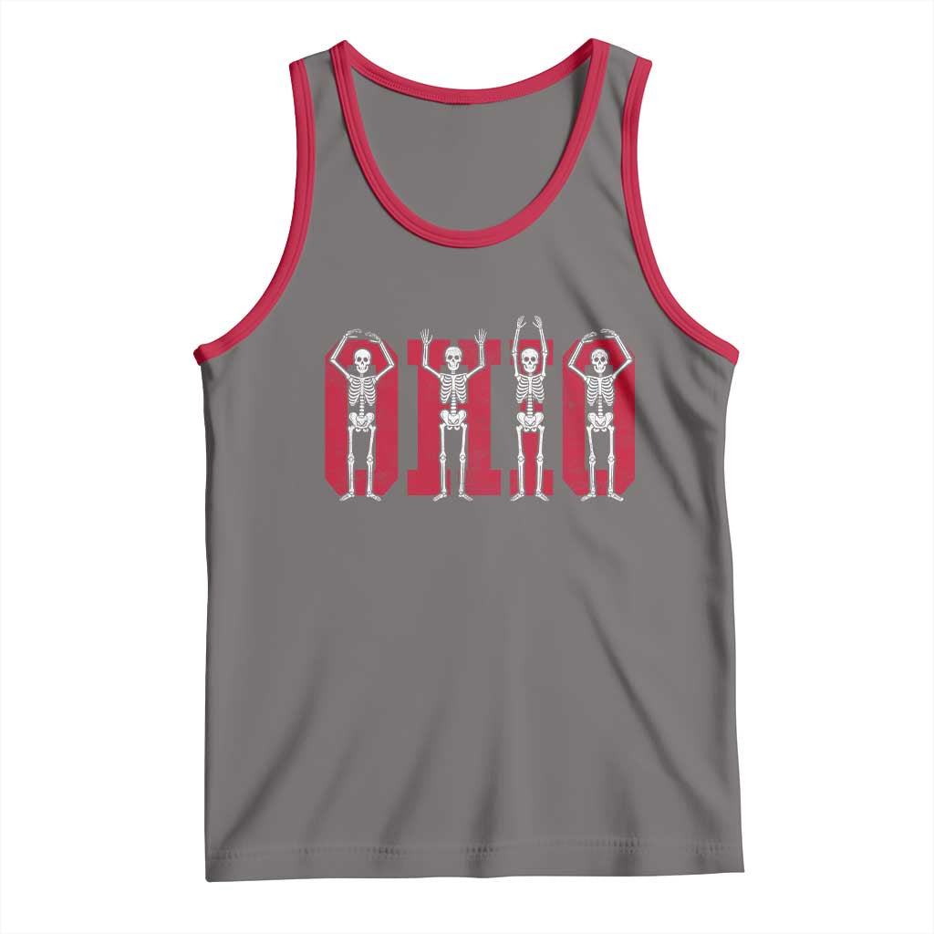 O-H-I-O State Tank Top Funny Skeletons Ohio Vintage Halloween Team - Wonder Print Shop